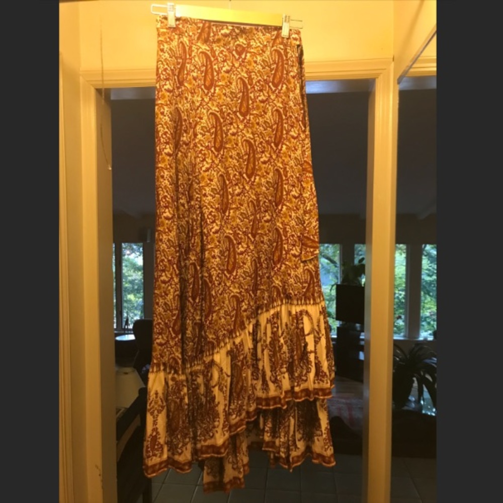 Arnhem wild magnolia maxi wrap skirt
